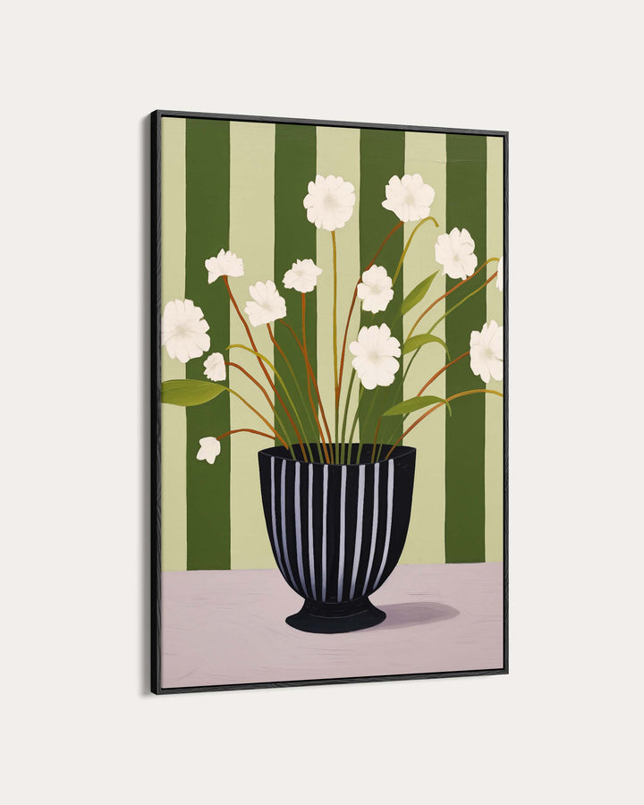 Stripy Flower Pot Art Print