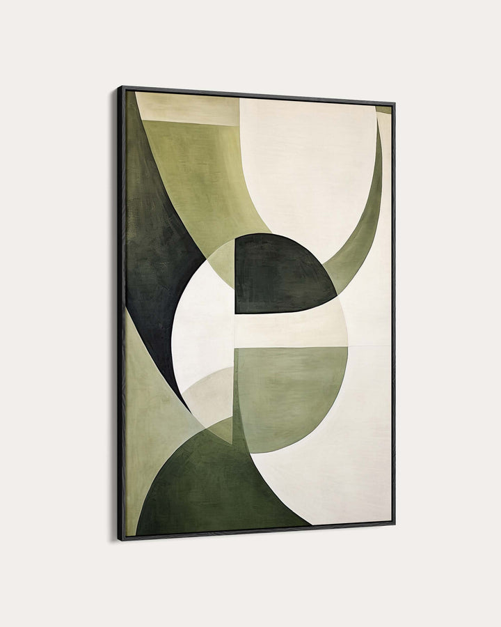 Green Retro Shapes Art Print