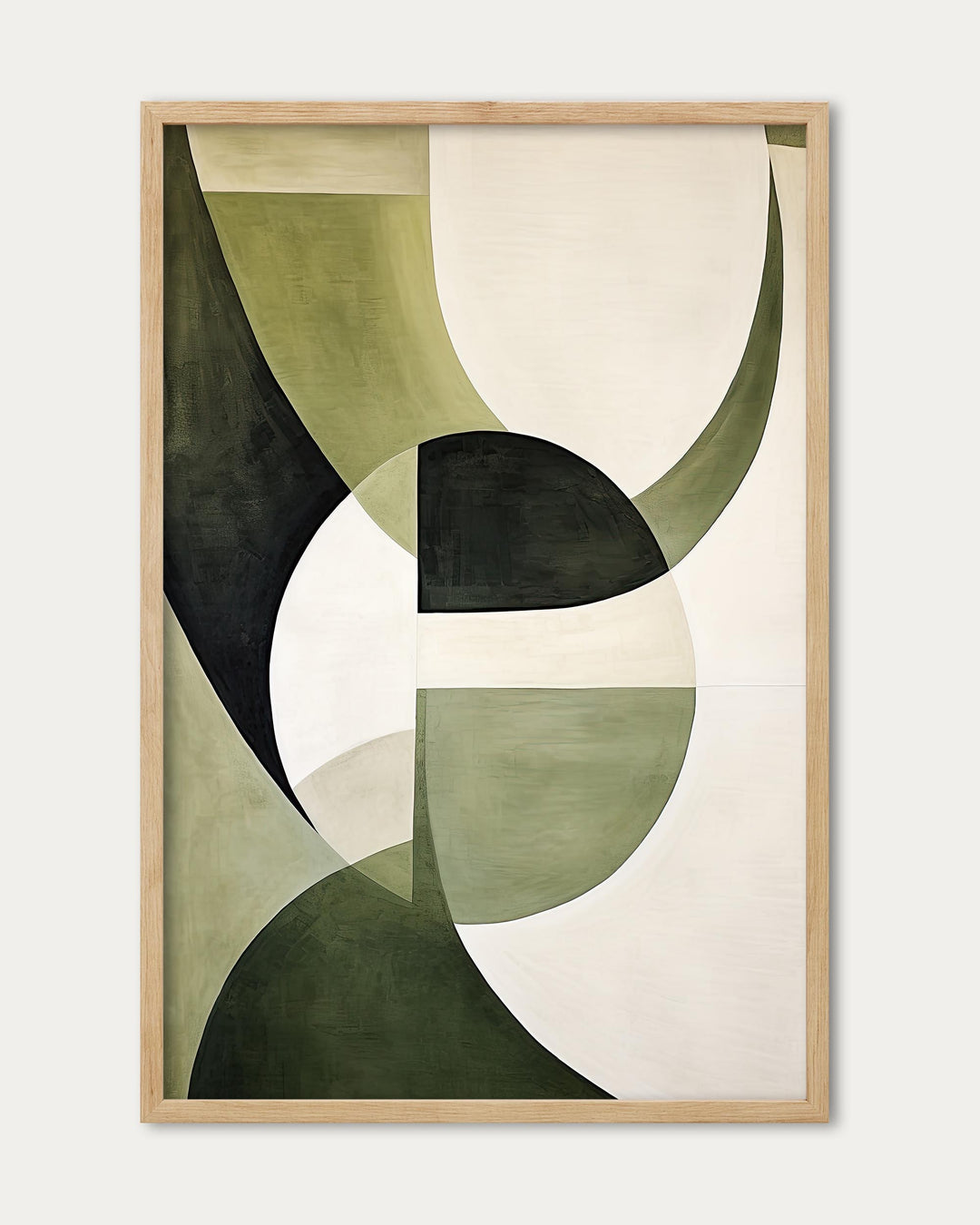 Green Retro Shapes Art Print
