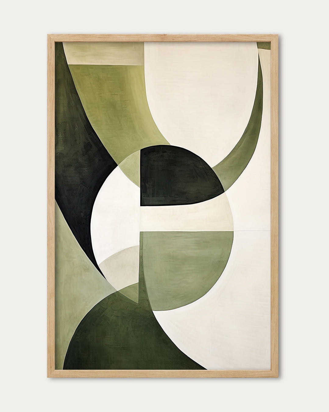 Green Retro Shapes Art Print