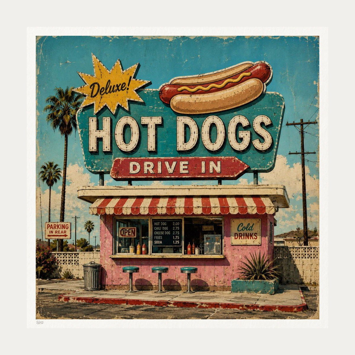 Hot Dogs Drive In | Limited Edition Print — Print Only