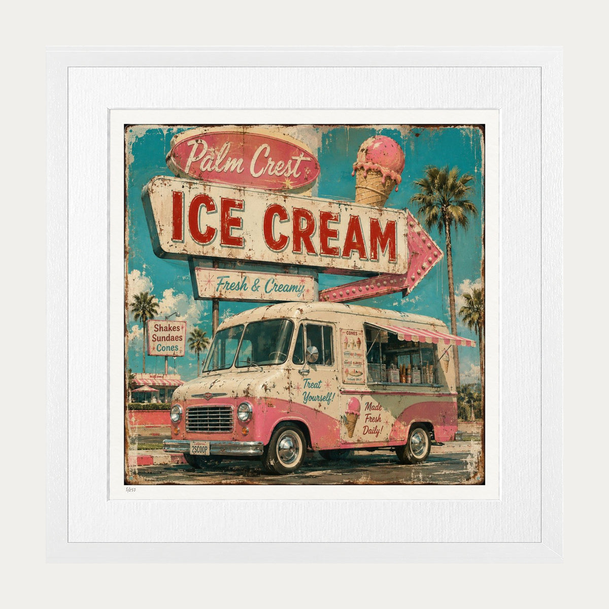 Ice Cream | Limited Edition Print — White Frame