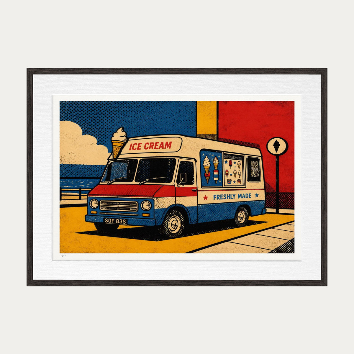 Ice Cream Truck | Limited Edition Print — Brown Frame