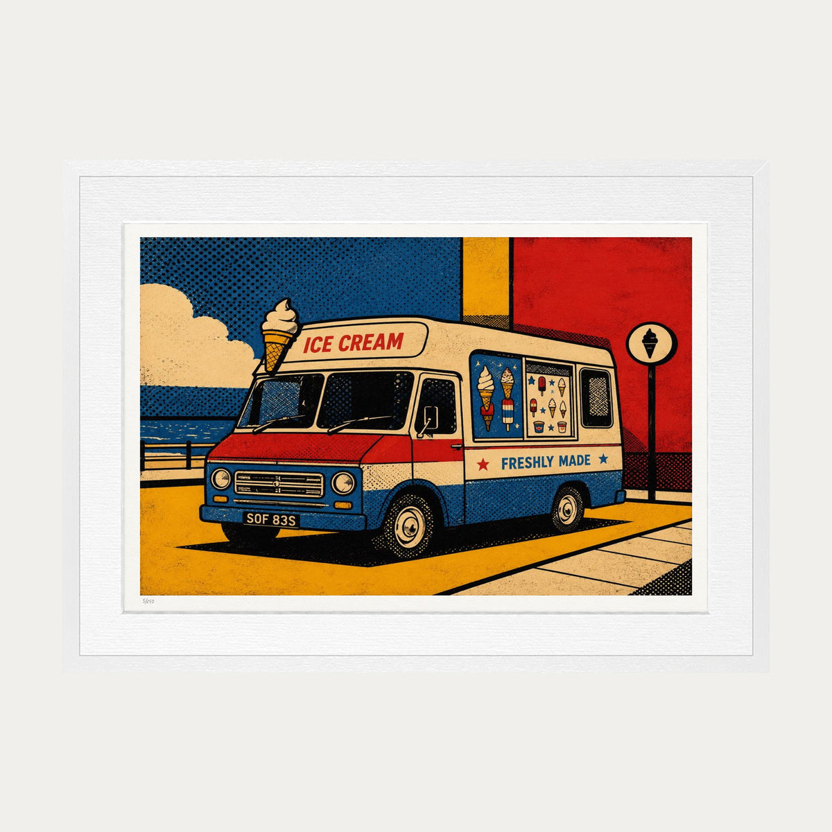 Ice Cream Truck | Limited Edition Print — White Frame