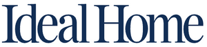 The text 'Ideal Home' is displayed in a dark navy blue serif typeface on a solid white background.