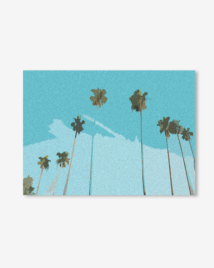Palm tree design on a blue background