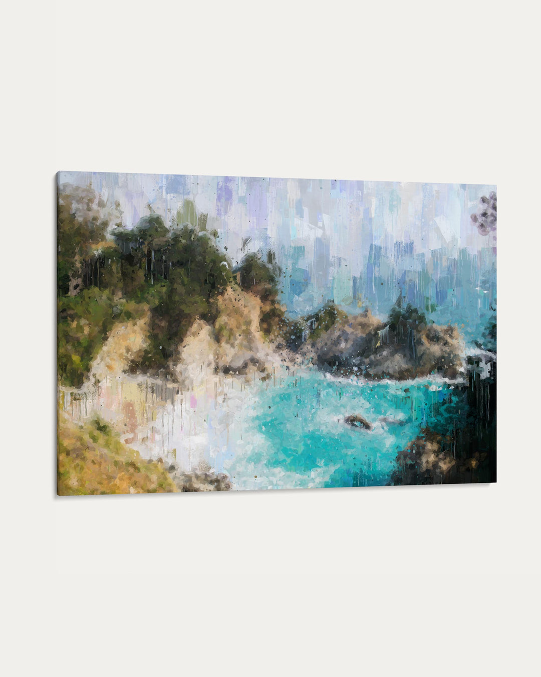 stretched canvas of impressionist painting of seascape 