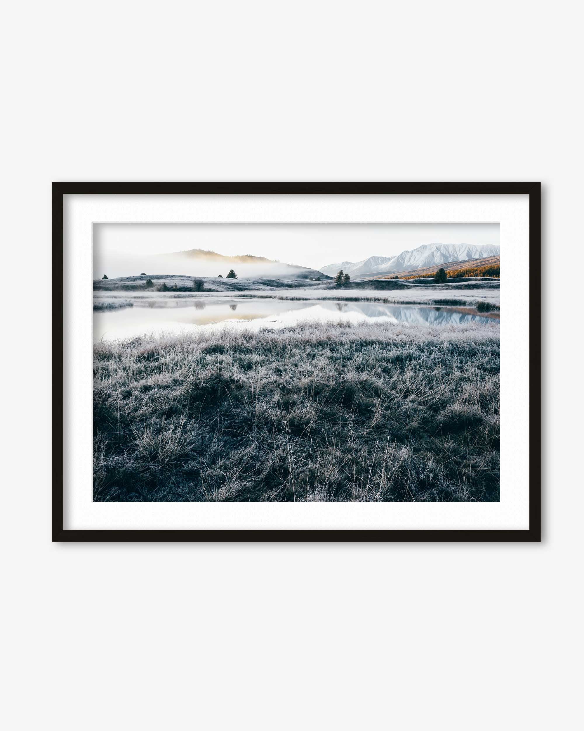Monochrome Lake Art Print