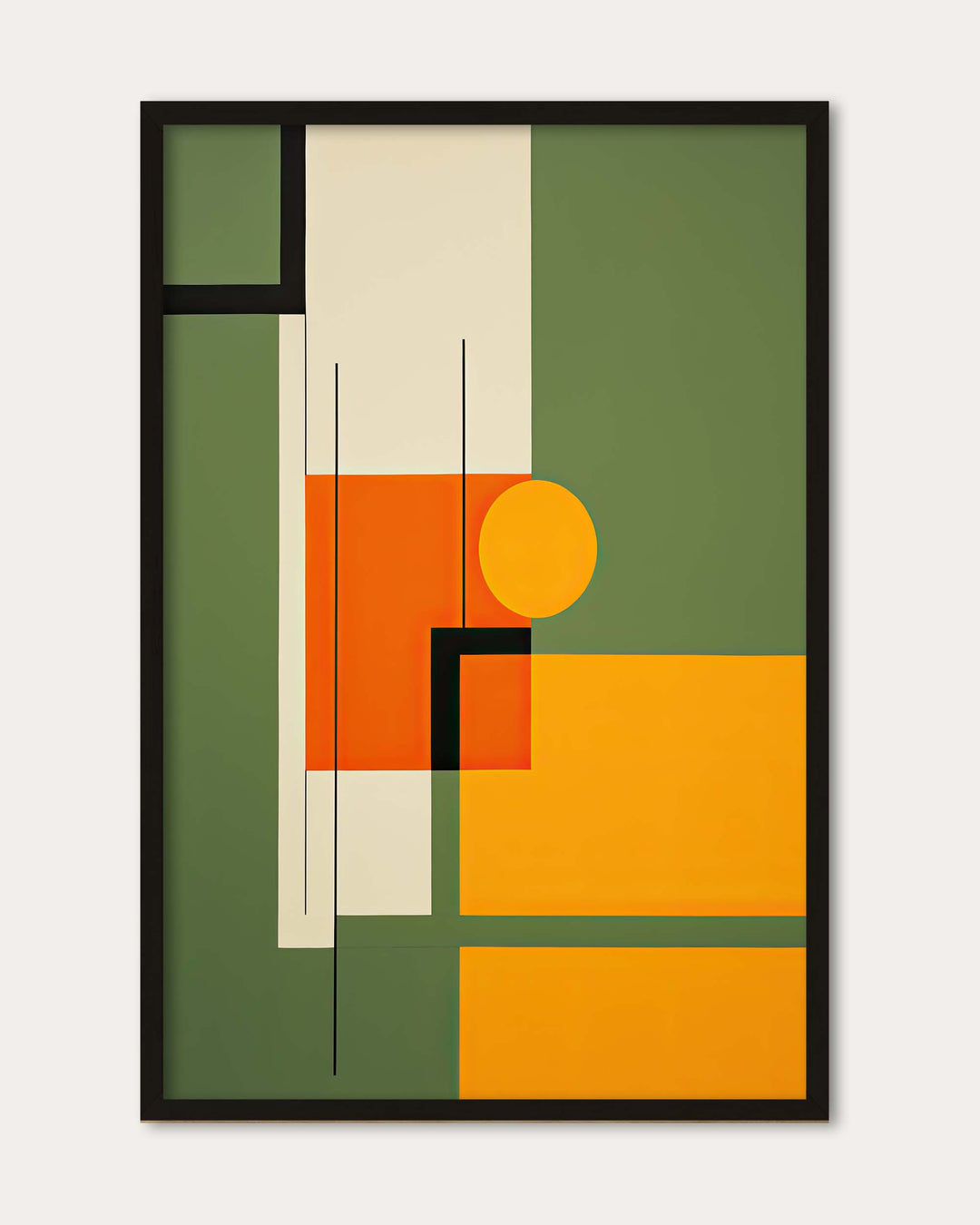 Sage On Orange Abstract Art Print