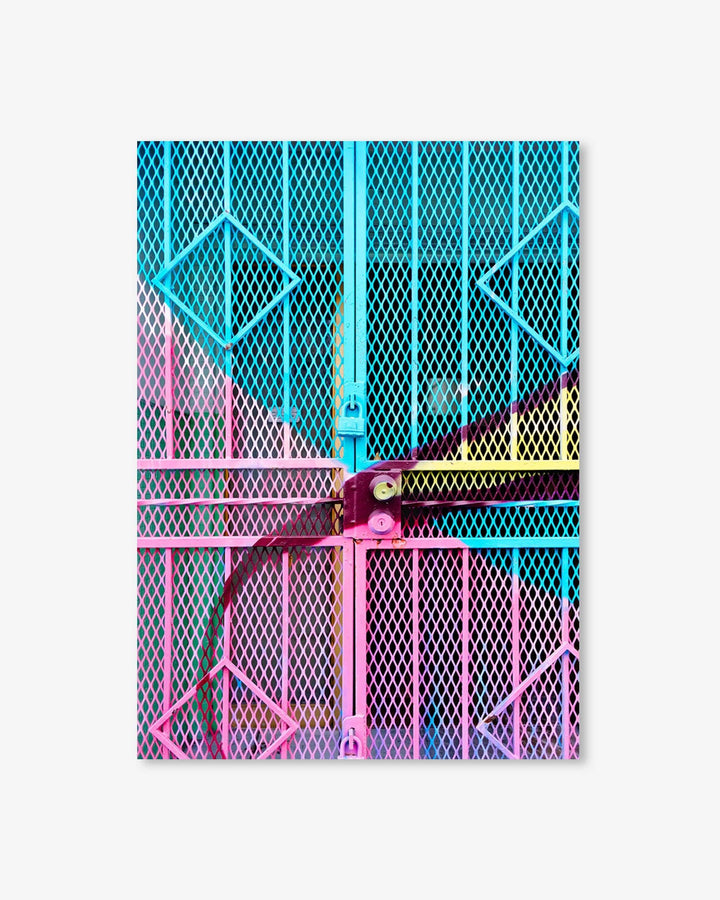 Pink & Teal Door Art Print