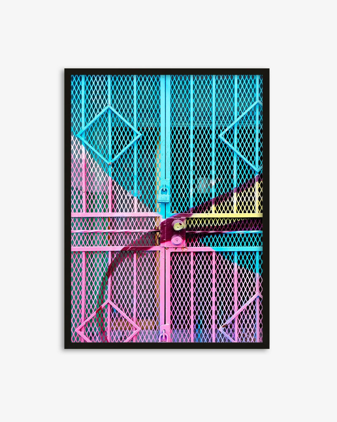 Pink & Teal Door Art Print
