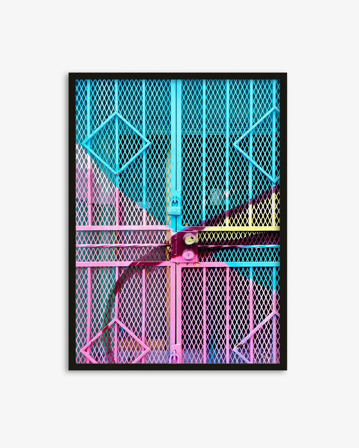 Pink & Teal Door Art Print