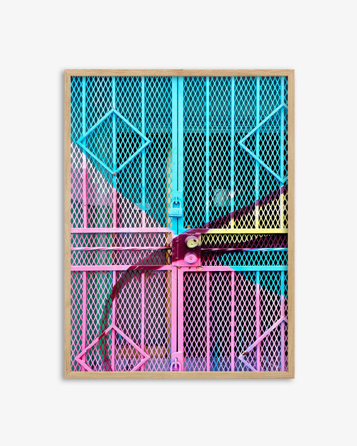 Pink & Teal Door Art Print