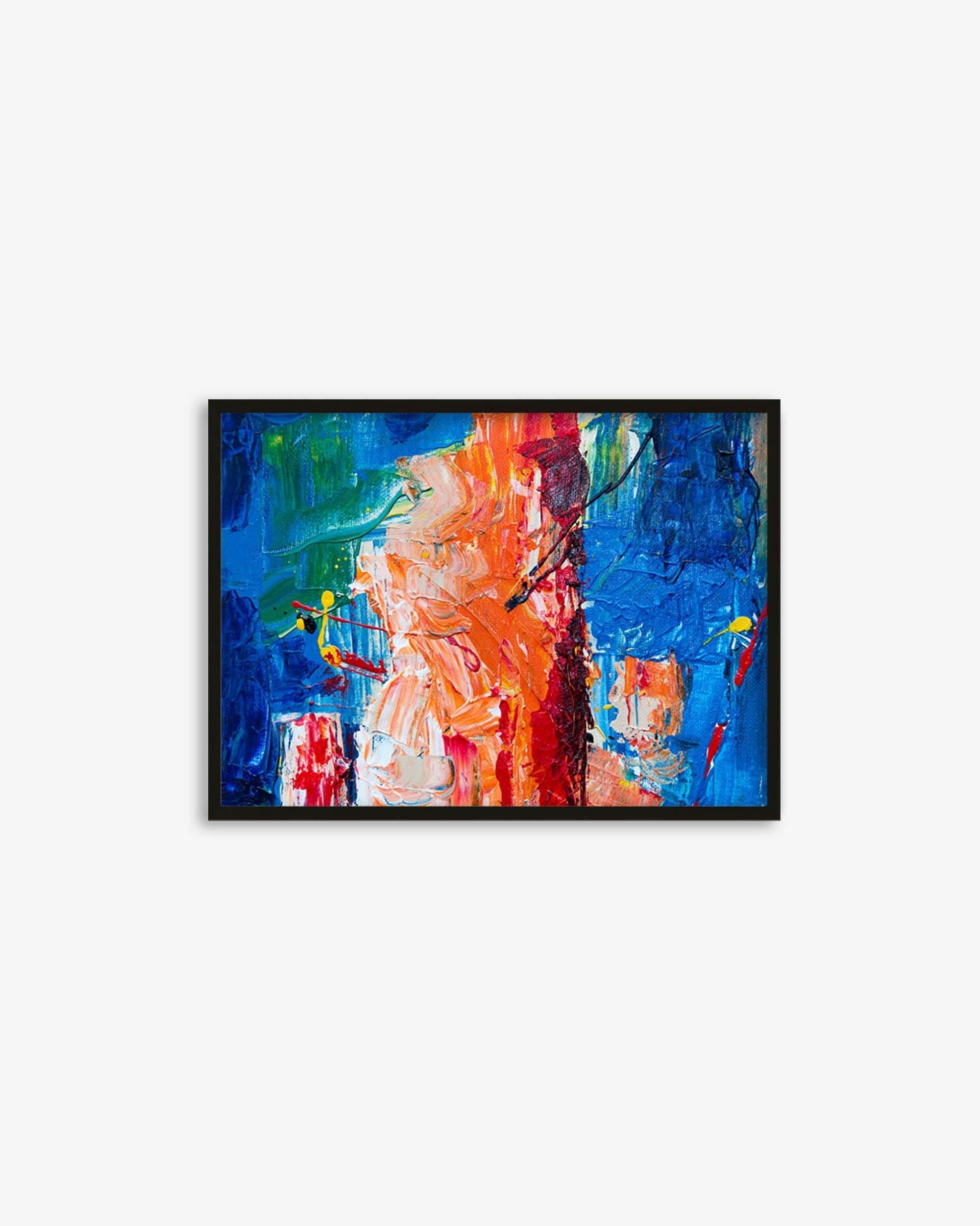Blue & Red Abstract Art Print