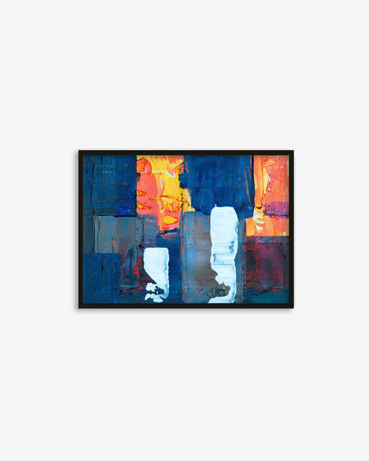 Navy & Red Abstract Art Print