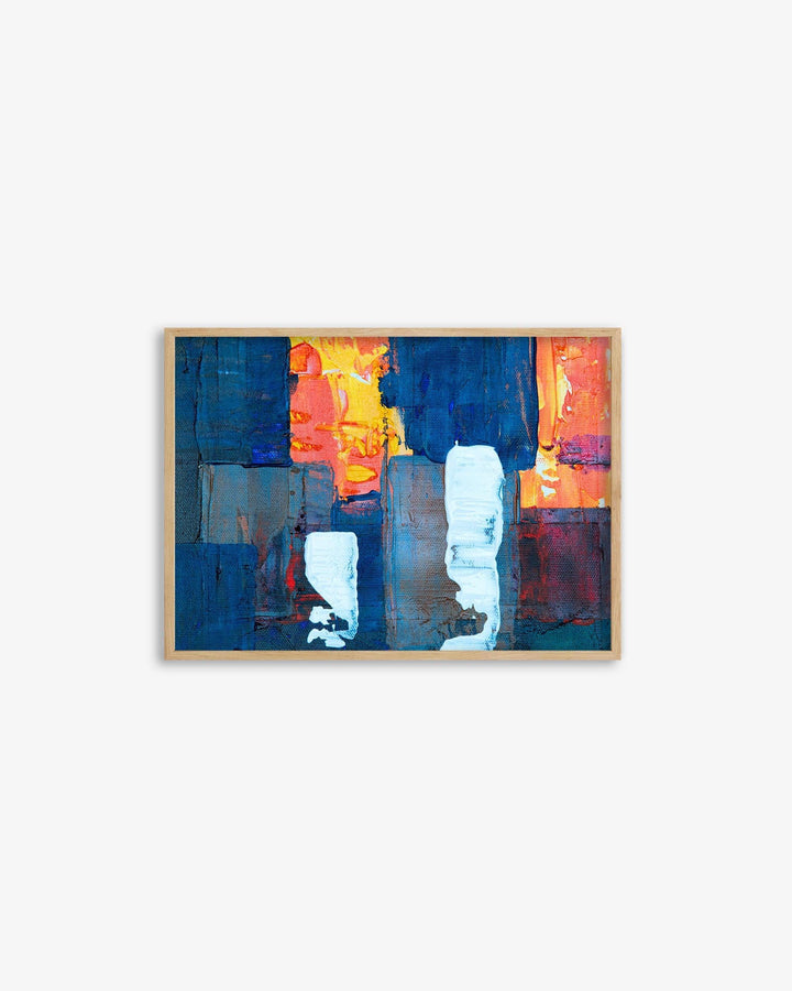 Navy & Red Abstract Art Print