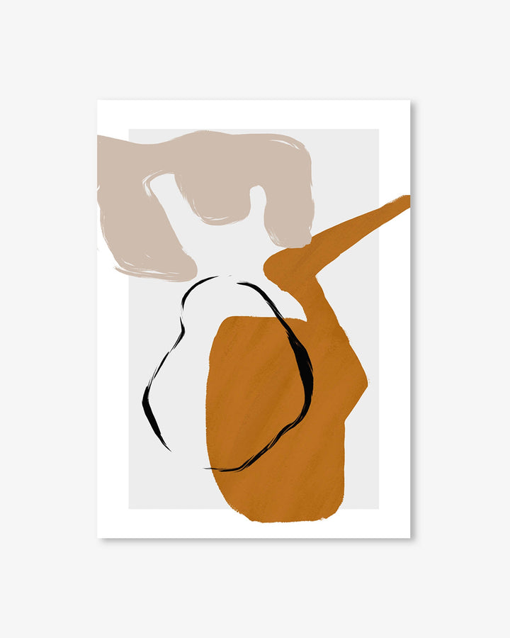 Golden Abstract Art Print