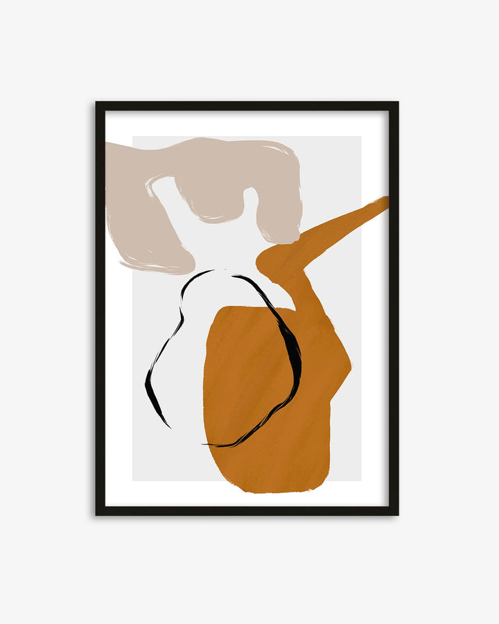 Golden Abstract Art Print