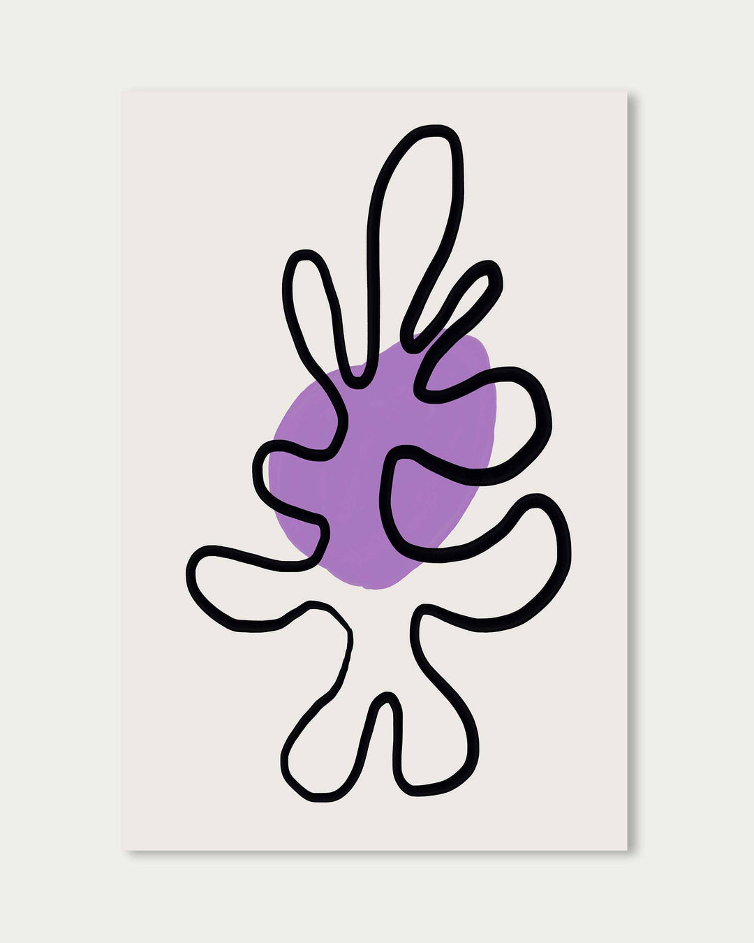 Abstract Shape Purple Wall Art