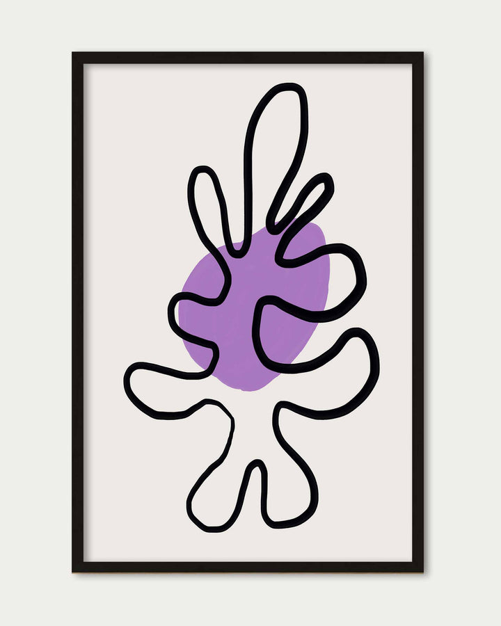 Abstract Shape Purple Wall Art