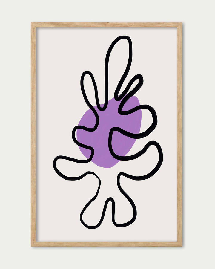Abstract Shape Purple Wall Art