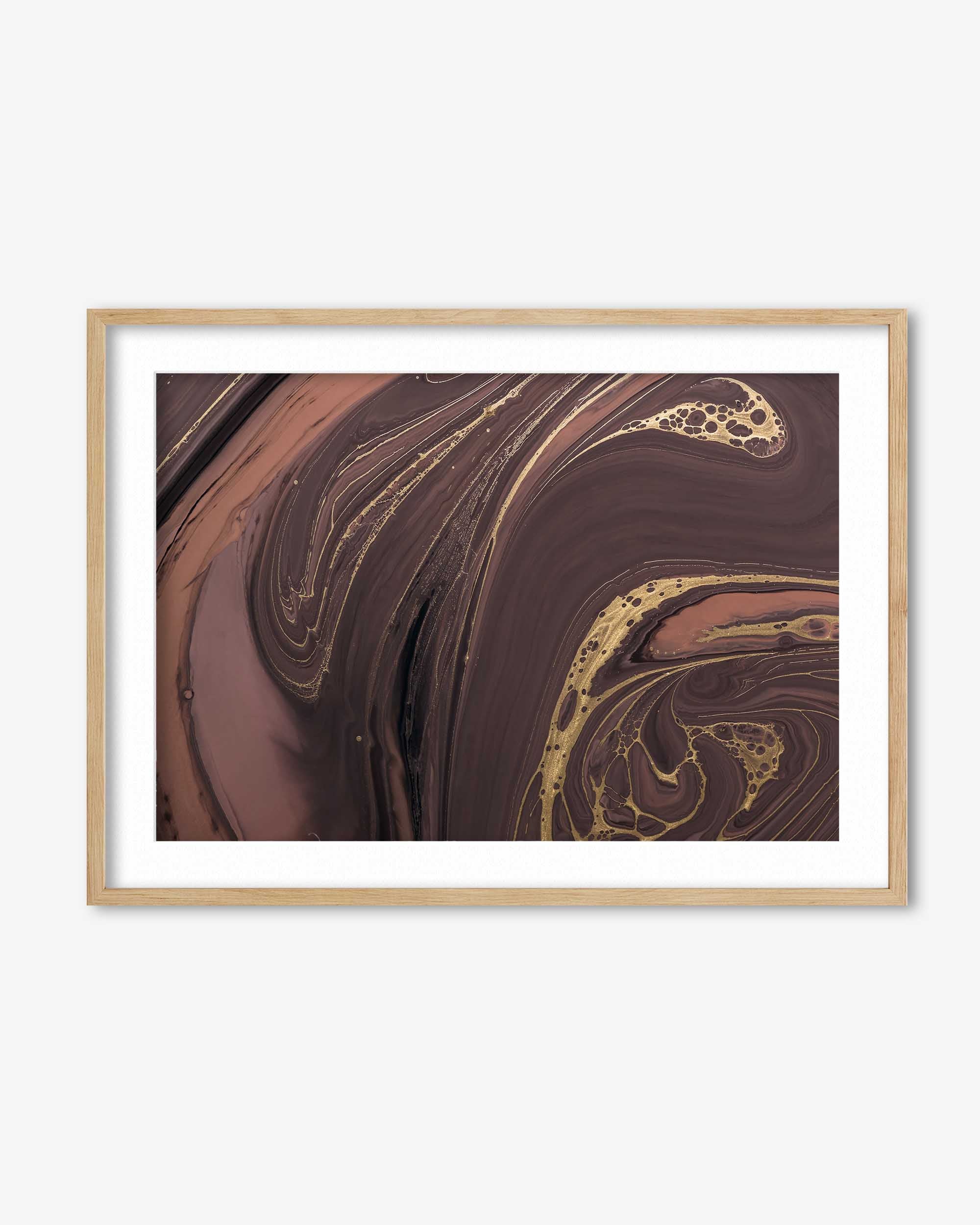 Mocha Marble Wall Art Print