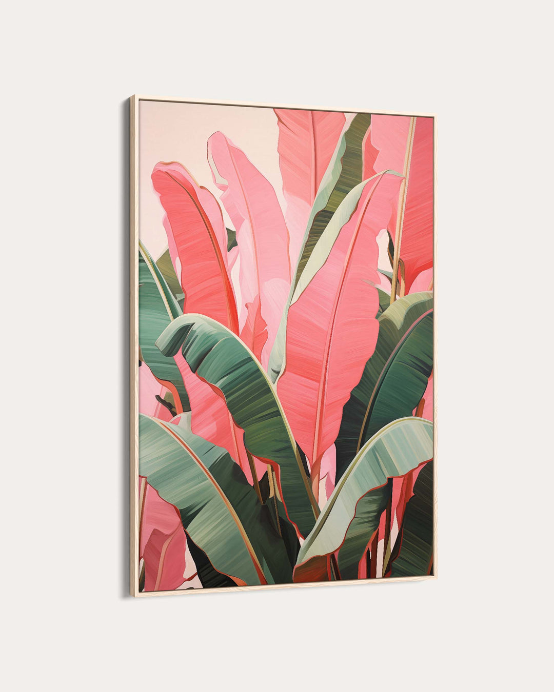 Pink And Green Banana Tree Wall Art