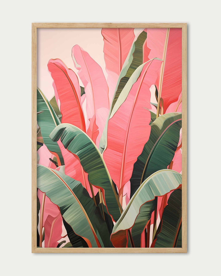 Pink And Green Banana Tree Wall Art