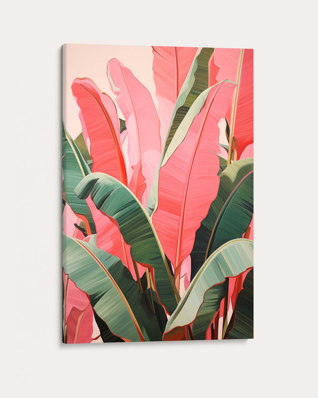 Pink And Green Banana Tree Wall Art