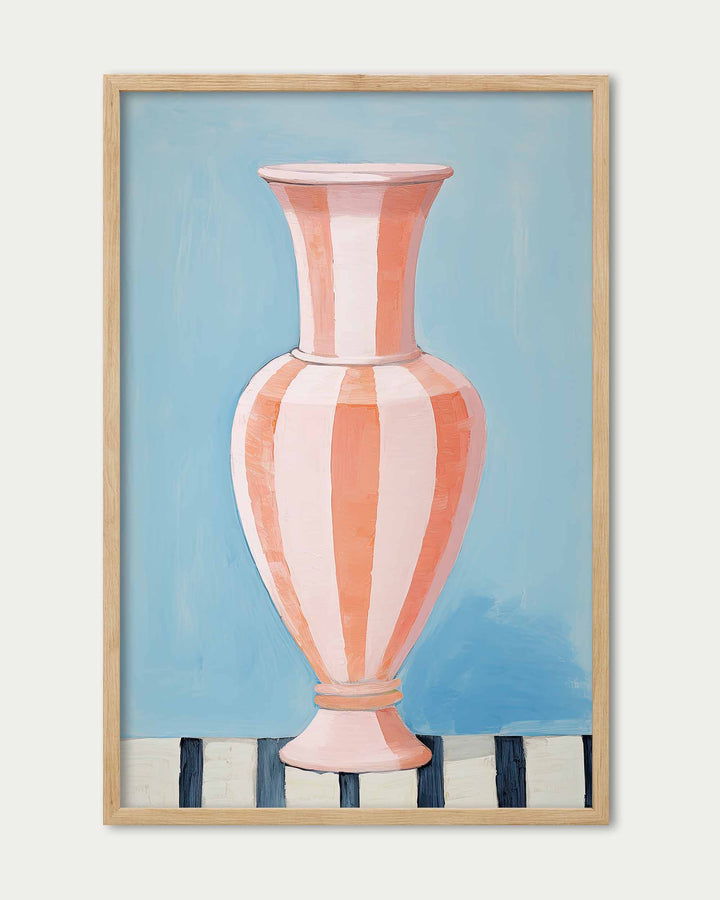 Stripy Vase Wall Art Print