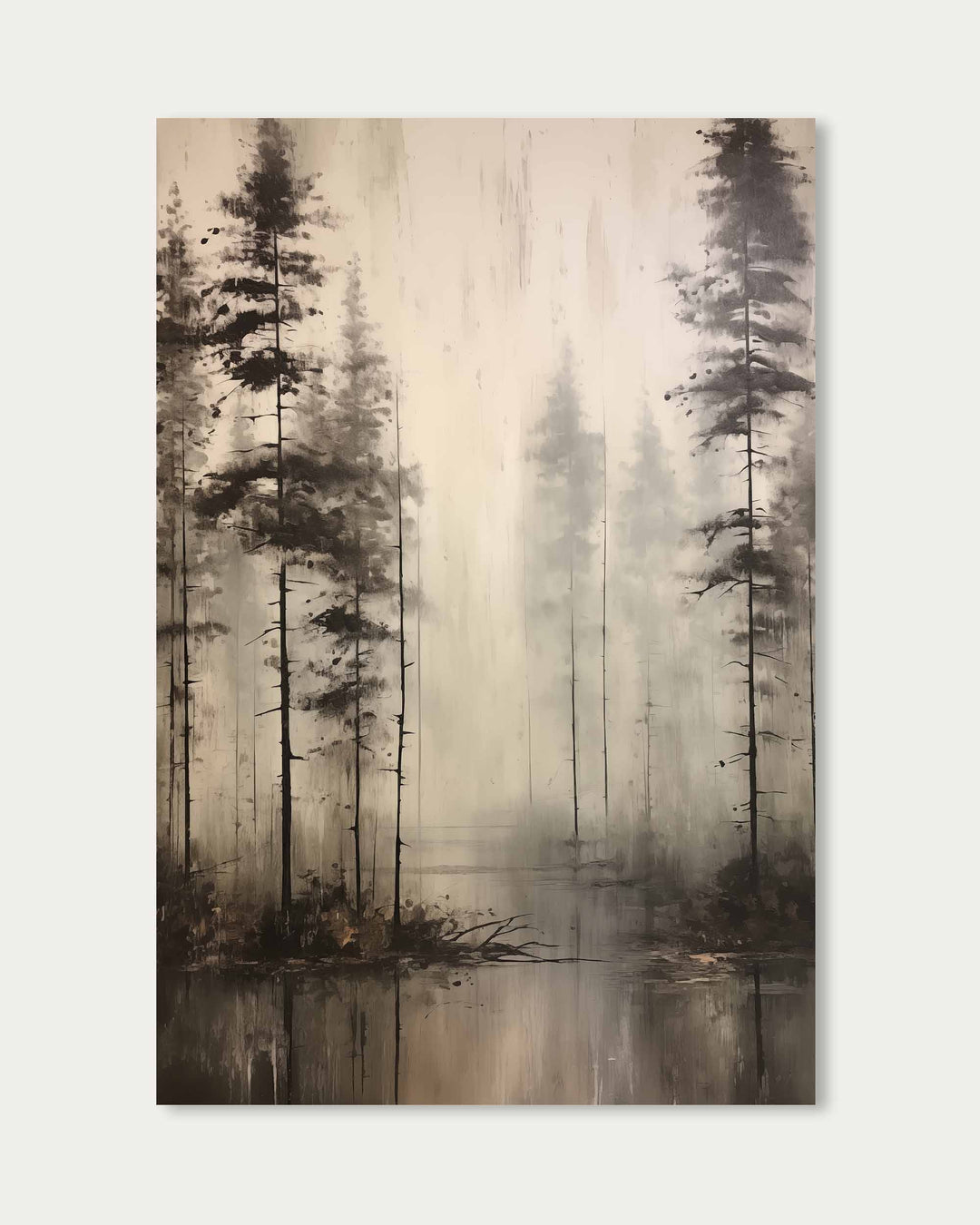 Foggy Lake Wall Art Print