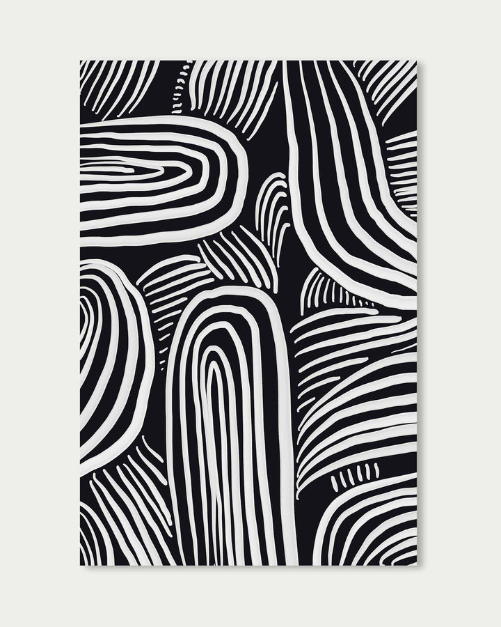 Black And White Lines Wall Art Print