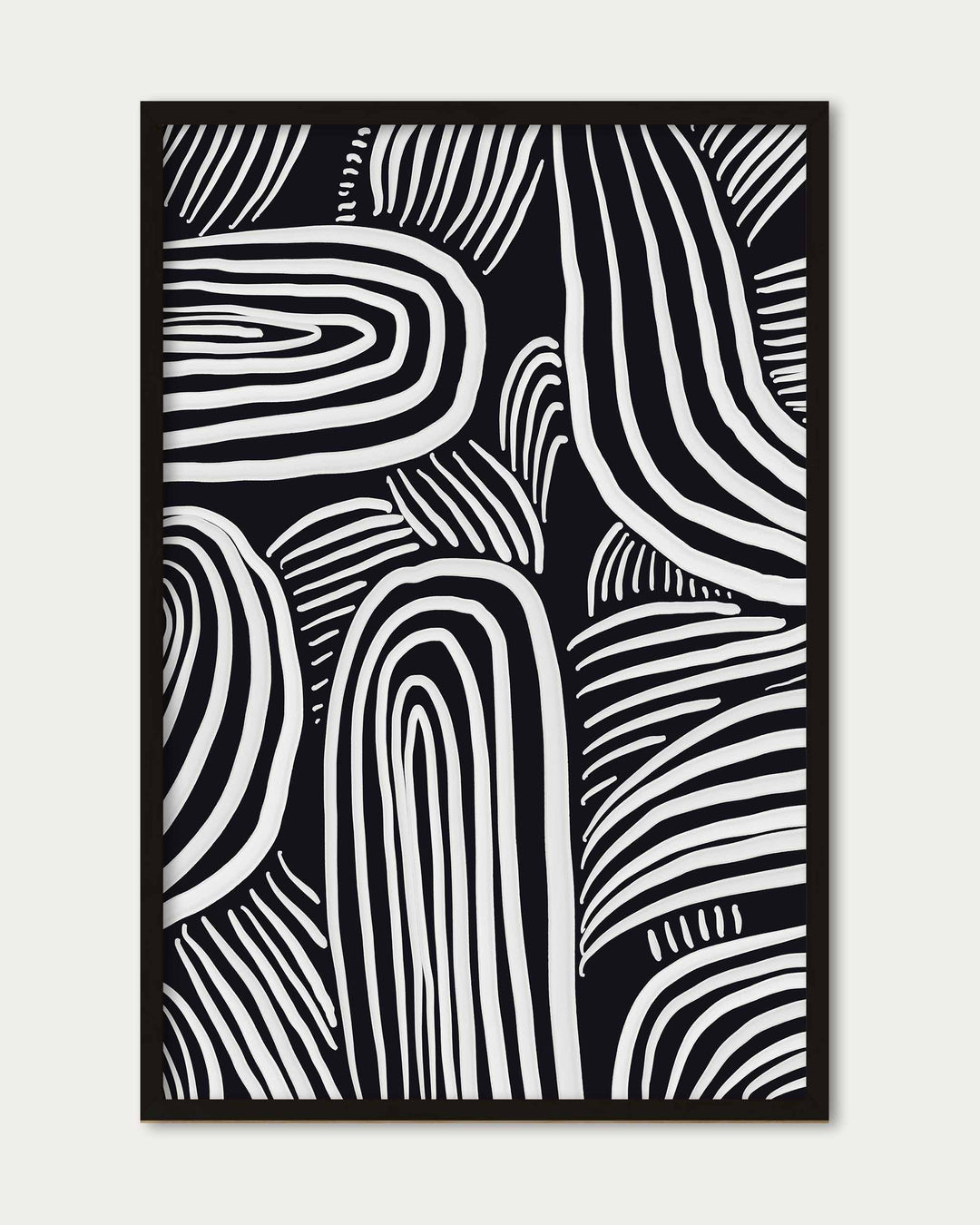 Black And White Lines Wall Art Print