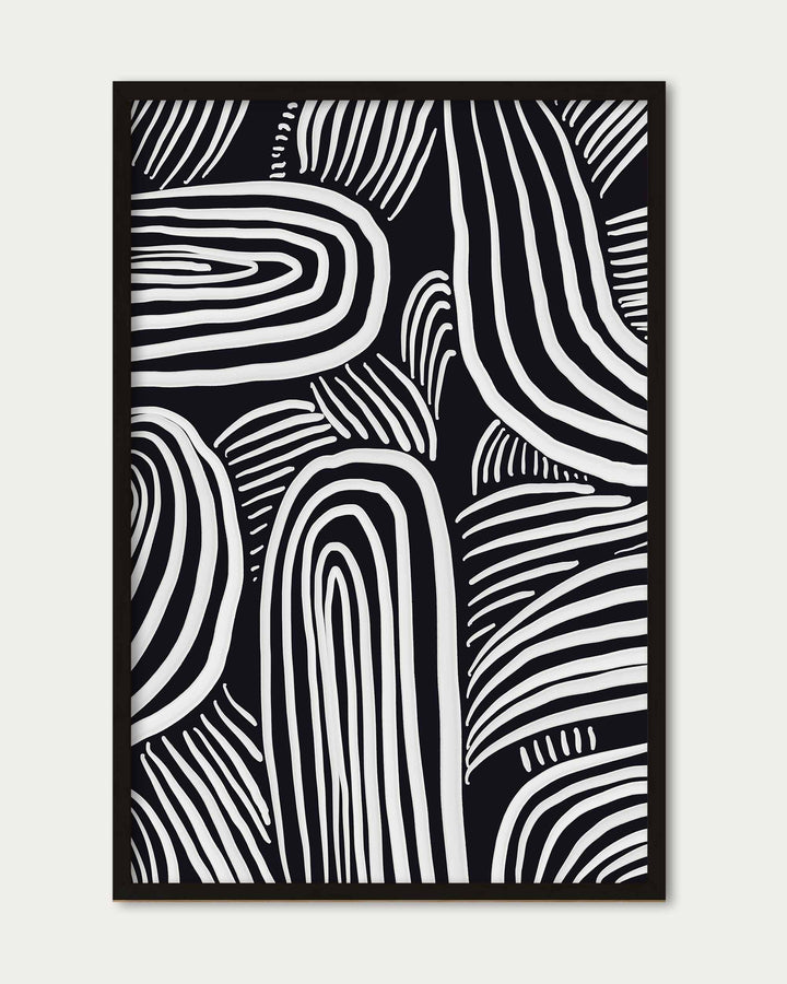 Black And White Lines Wall Art Print