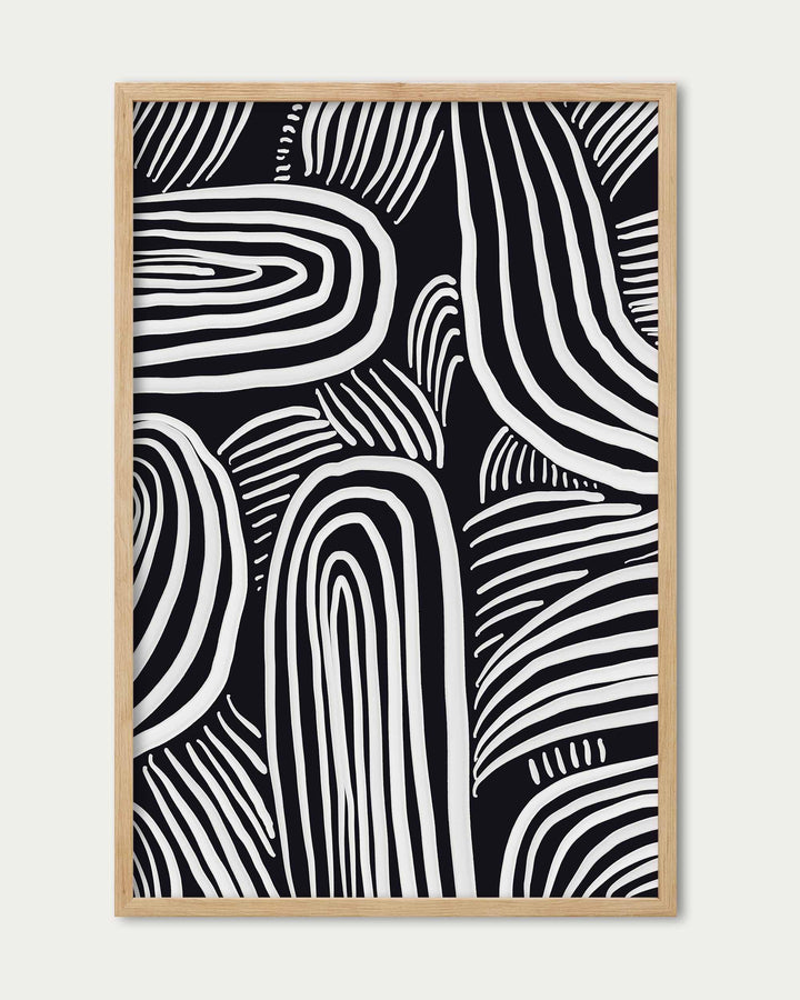 Black And White Lines Wall Art Print