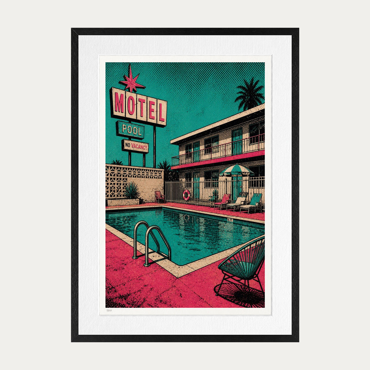 Motel Pool | Limited Edition Print — Black Frame