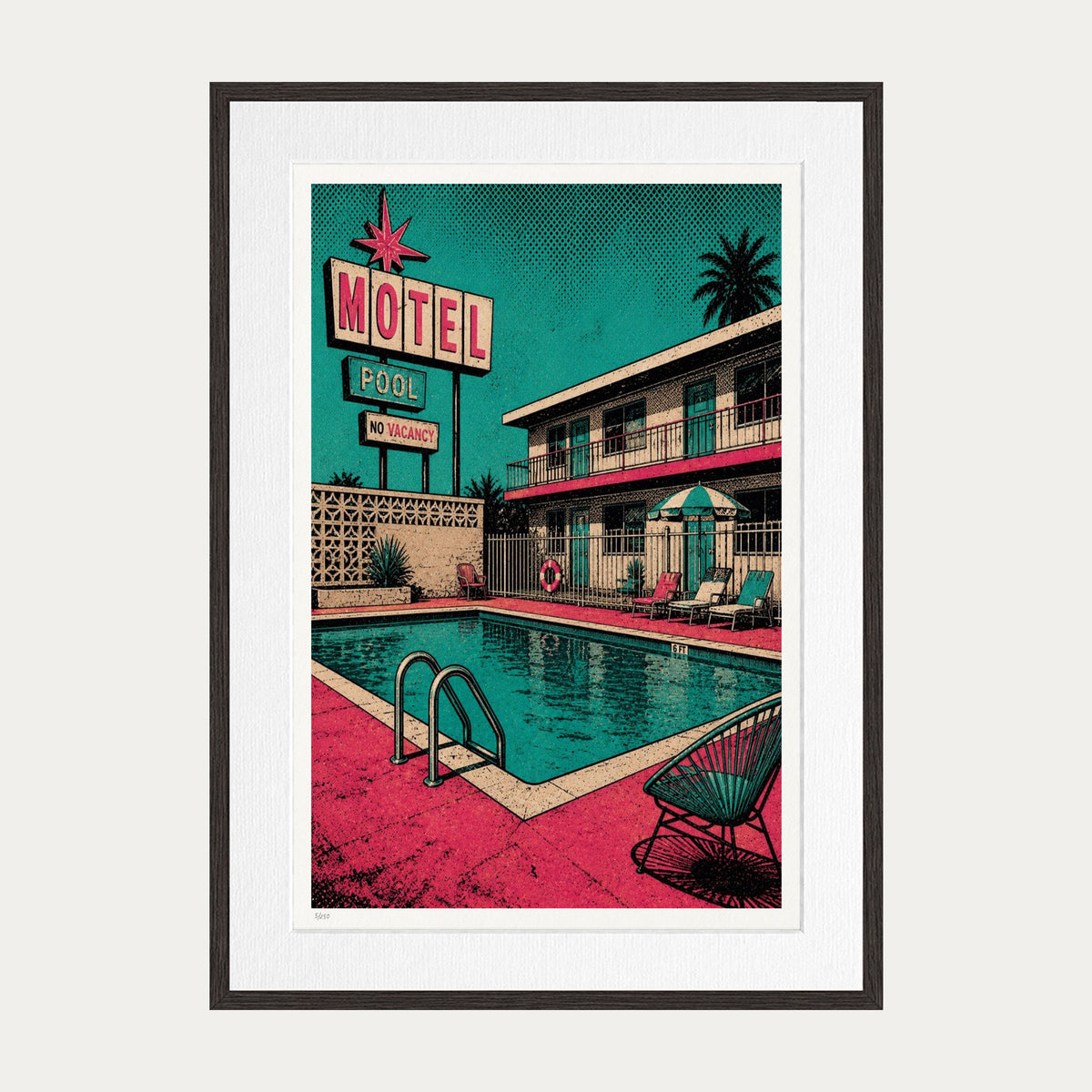 Motel Pool | Limited Edition Print — Brown Frame