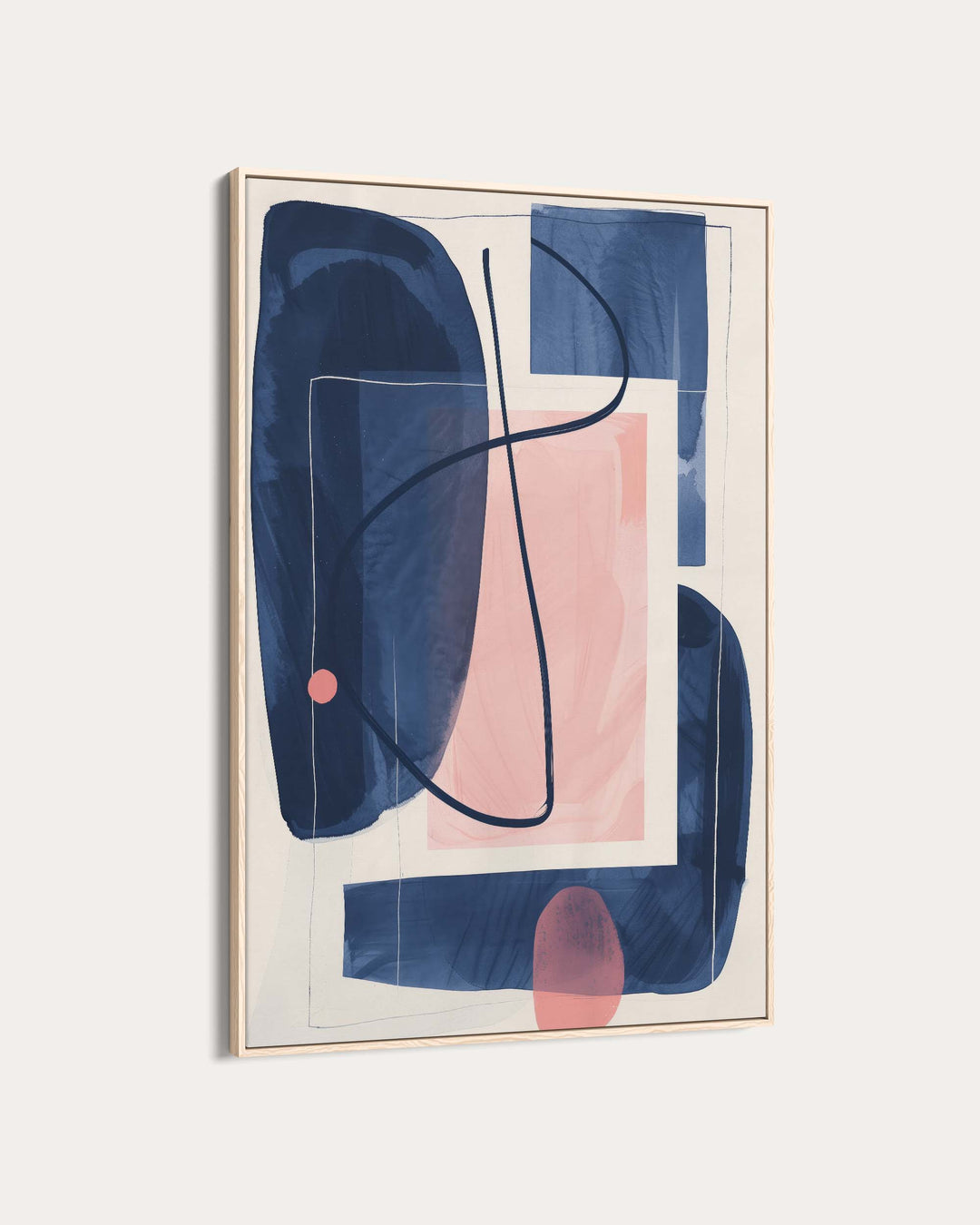 Navy And Pink Wall Art Print