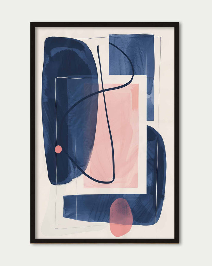 Navy And Pink Wall Art Print