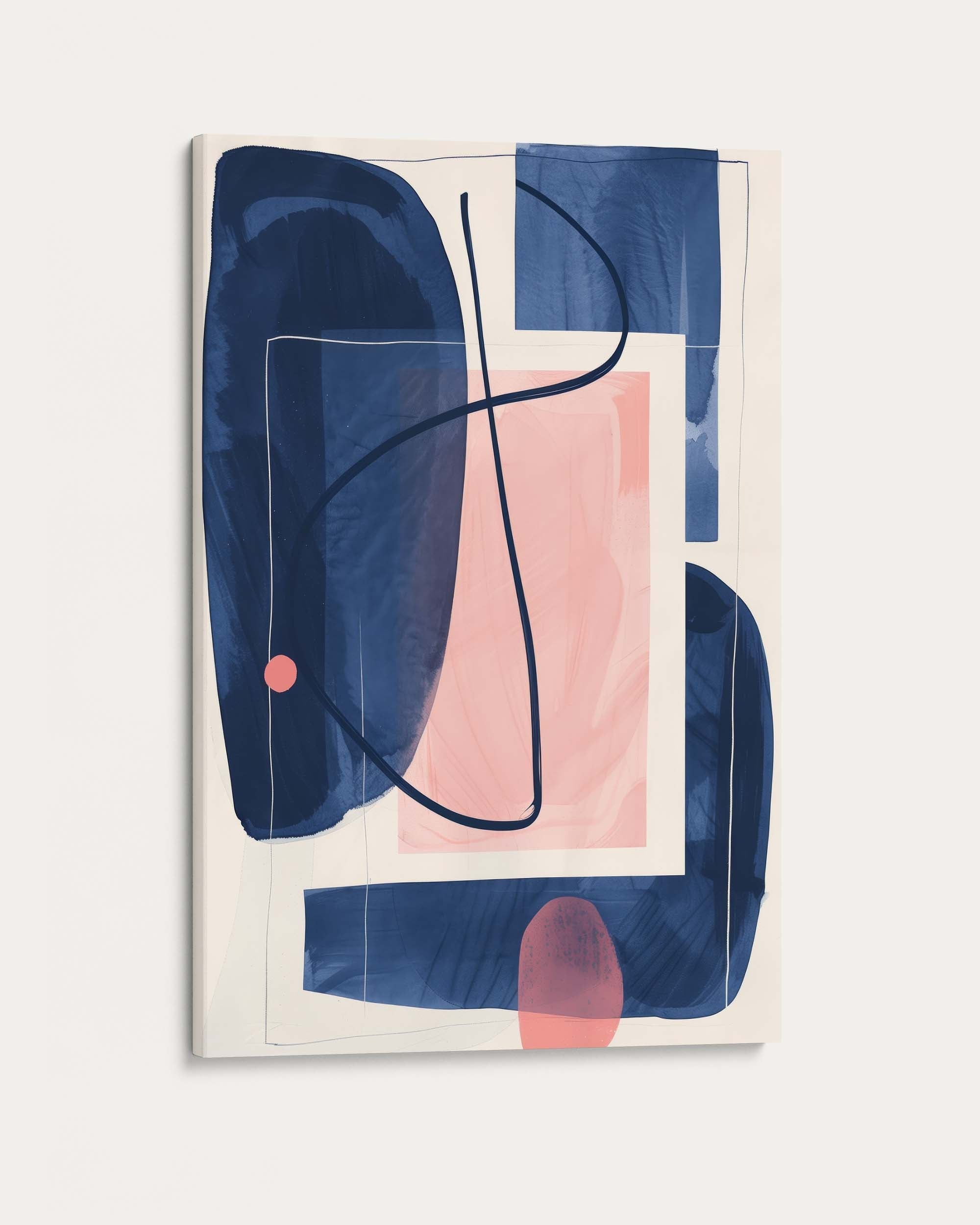 Navy And Pink Wall Art Print