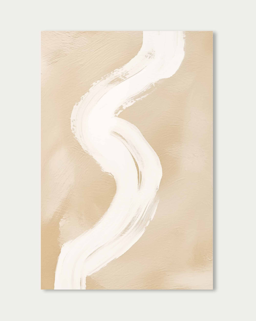 White Brushstroke Art Print