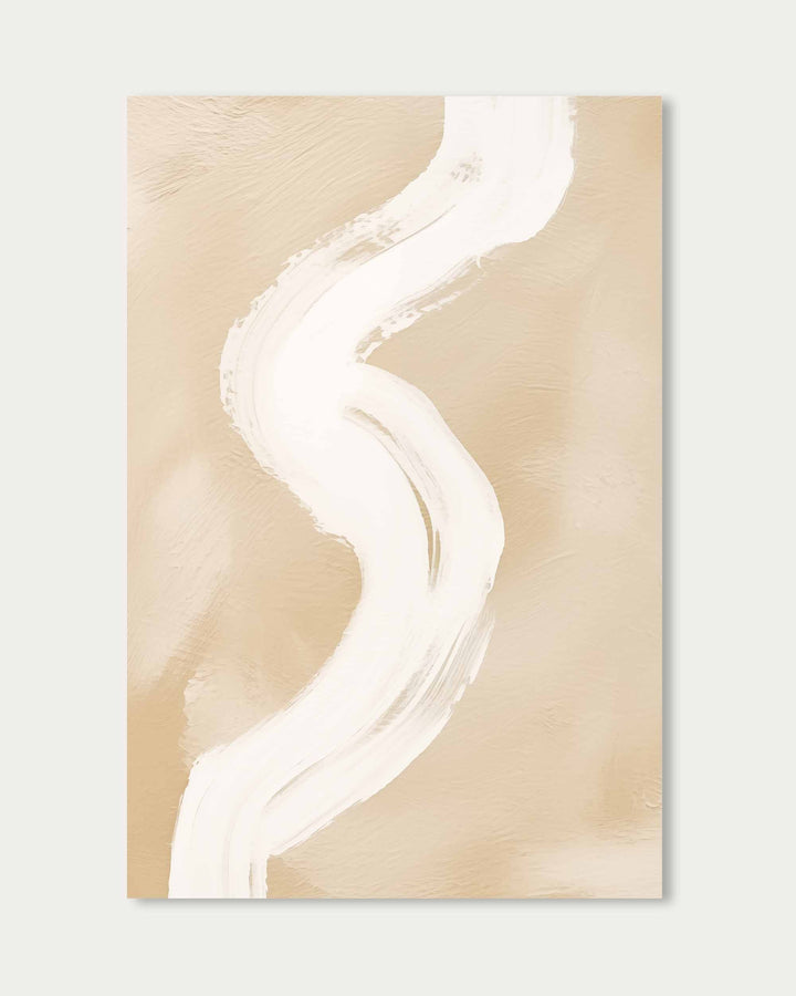 White Brushstroke Art Print