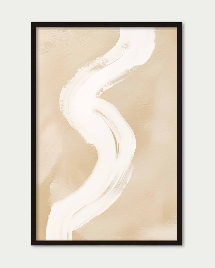 White Brushstroke Art Print