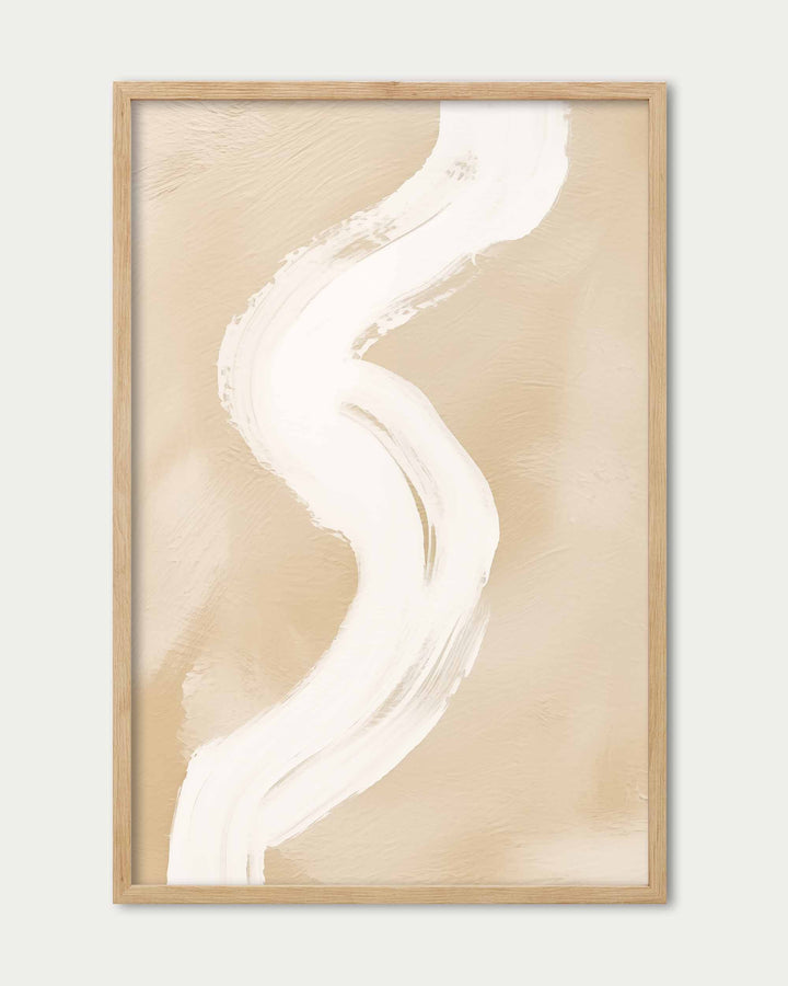 White Brushstroke Art Print
