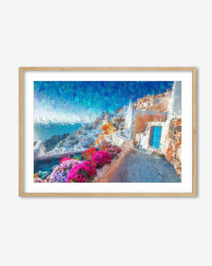 Santorini View Over The Bay Art Print