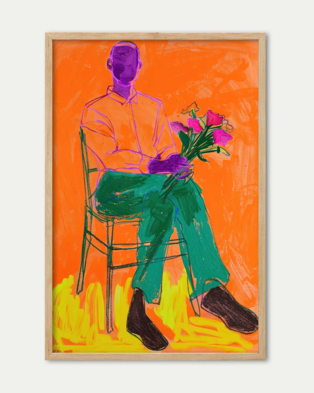 Holding Flowers Figure Study Wall Art