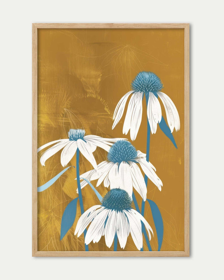 Golden Flowers Wall Art