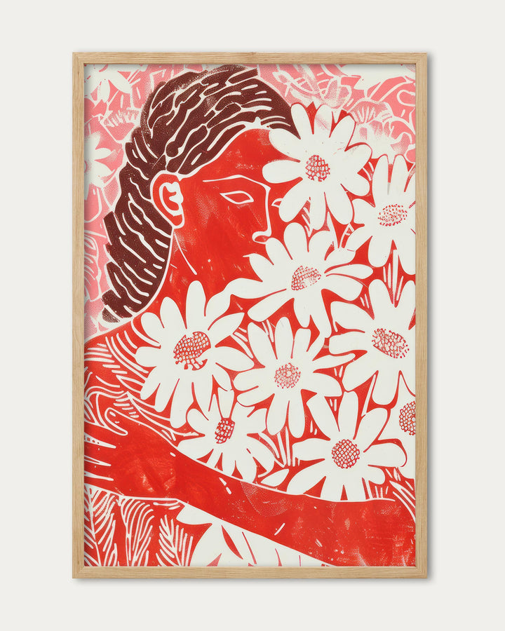 Holding Flowers Art Print