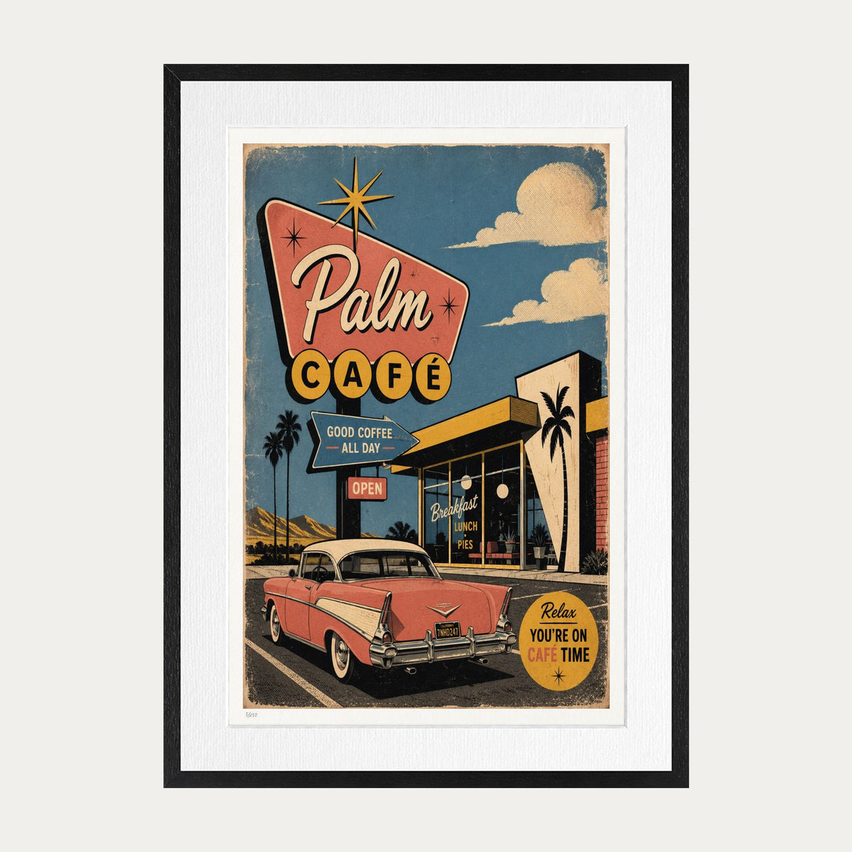 Palm Cafe 2 | Limited Edition Print — Black Frame