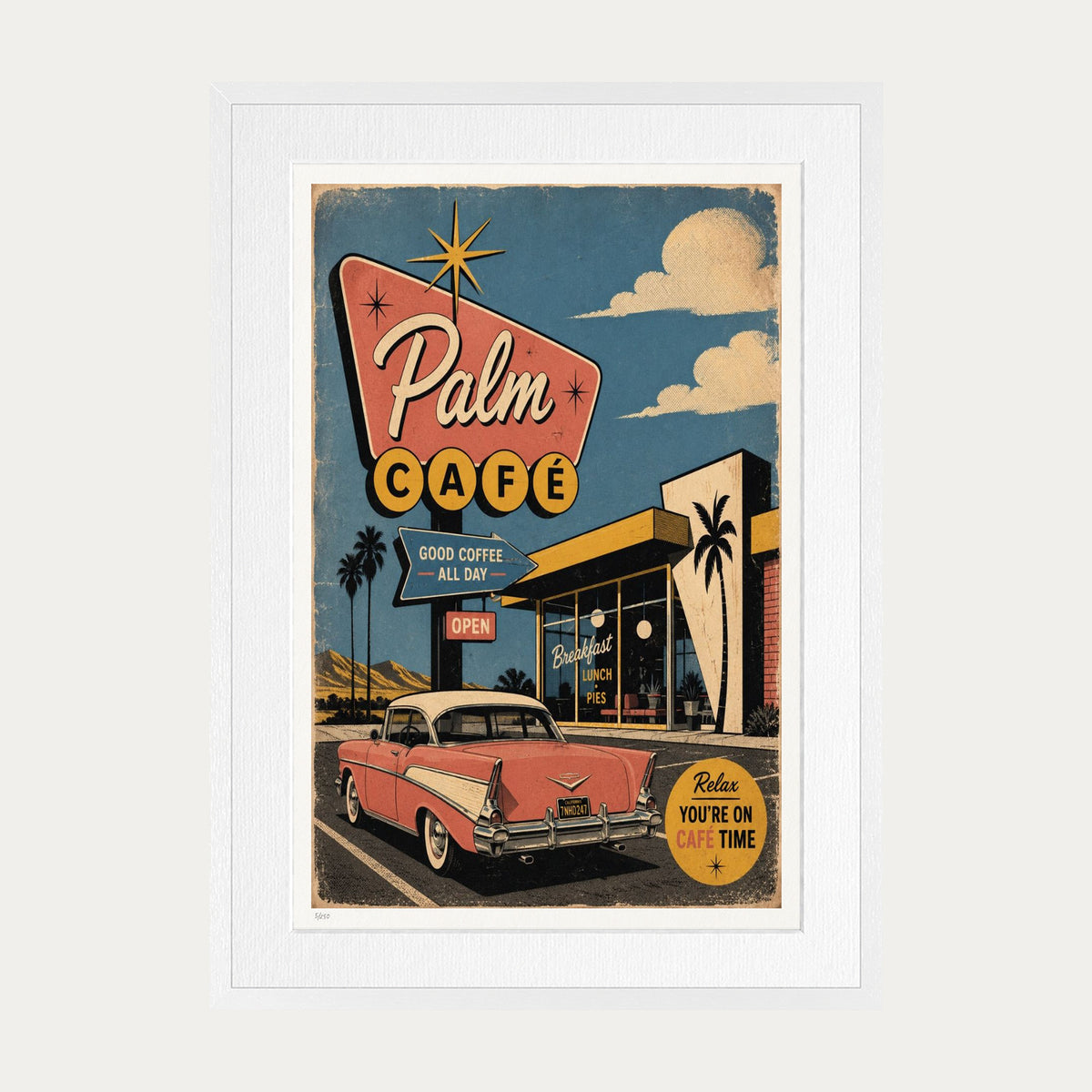 Palm Cafe 2 | Limited Edition Print — White Frame